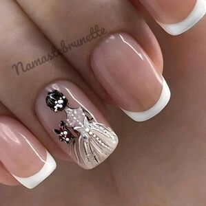 French Manicure Bride Press On Nails